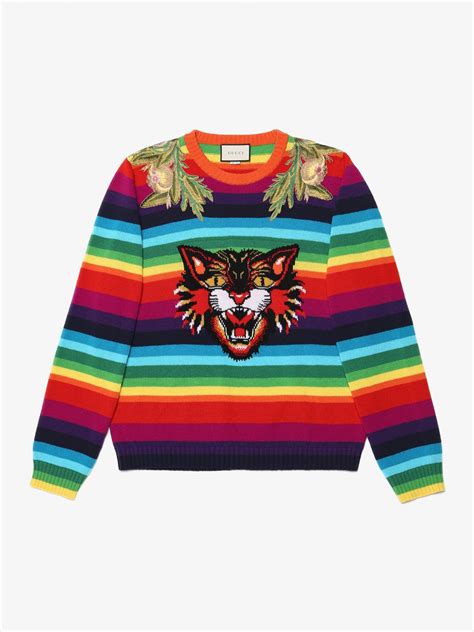 rainbow cat sweater gucci|gucci sweater.